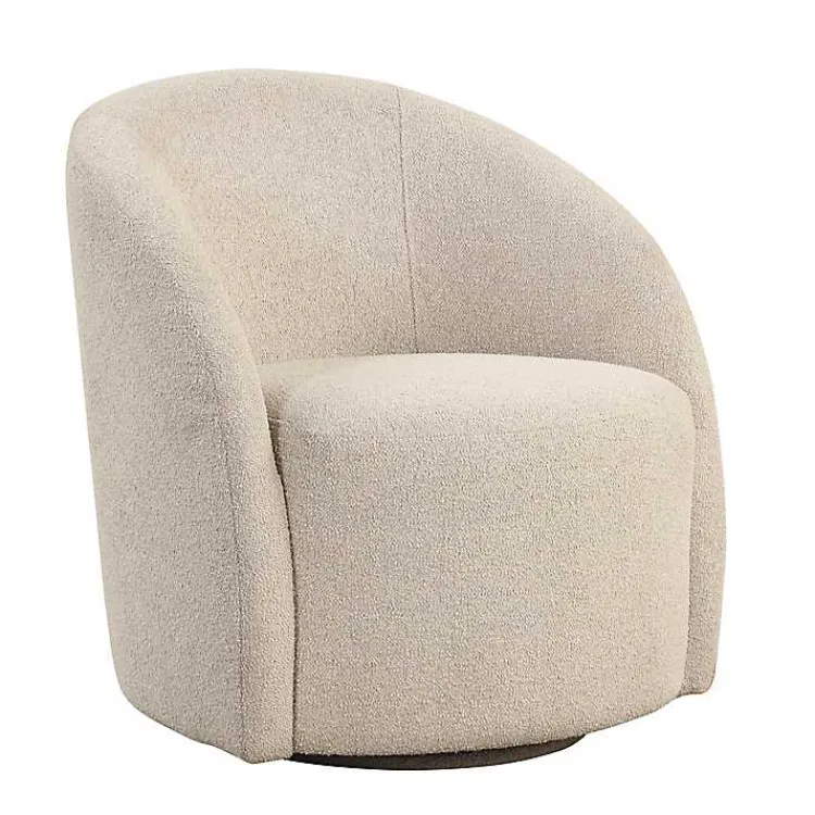 Accent Chairs-Kirklands Home Khaki Boucle Danielle Accent Chair Tan