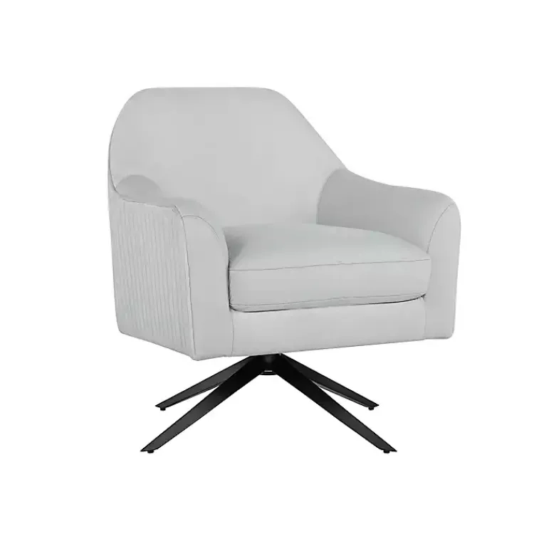 Accent Chairs-Kirklands Home Velvet Swivel Accent Chair Gray