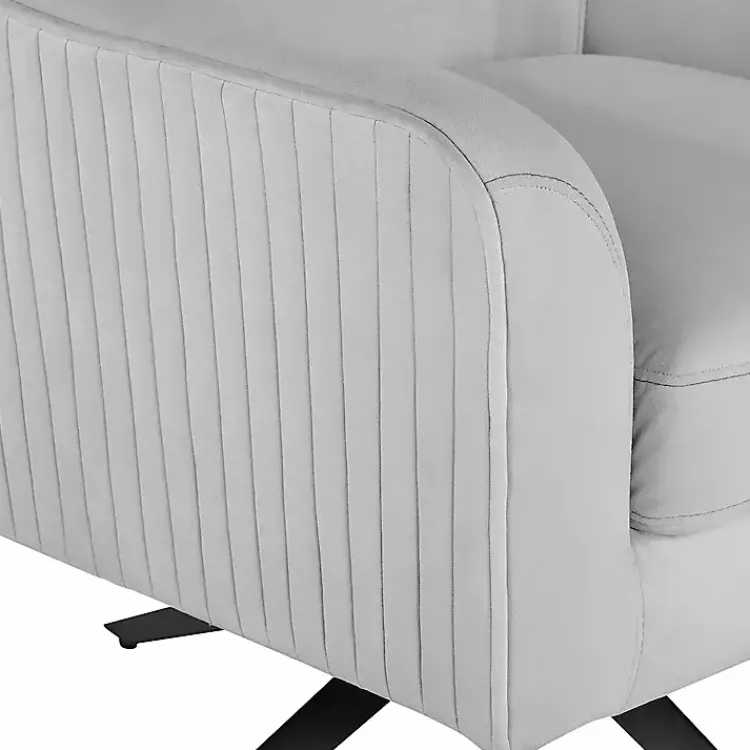 Accent Chairs-Kirklands Home Velvet Swivel Accent Chair Gray