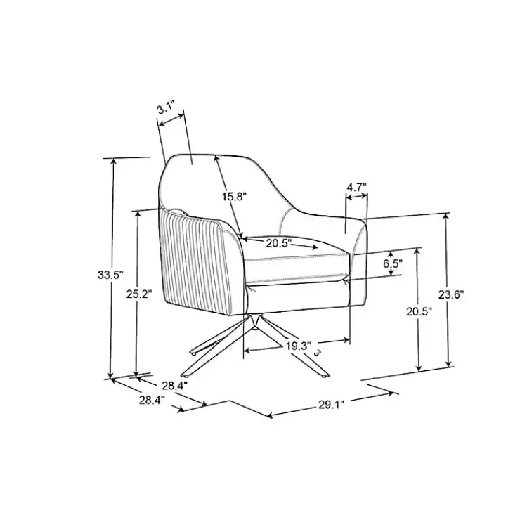 Accent Chairs-Kirklands Home Velvet Swivel Accent Chair Gray