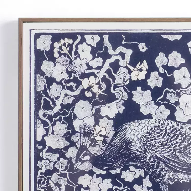 Framed Art-Kirklands Home Navy Peacock Framed Art Print