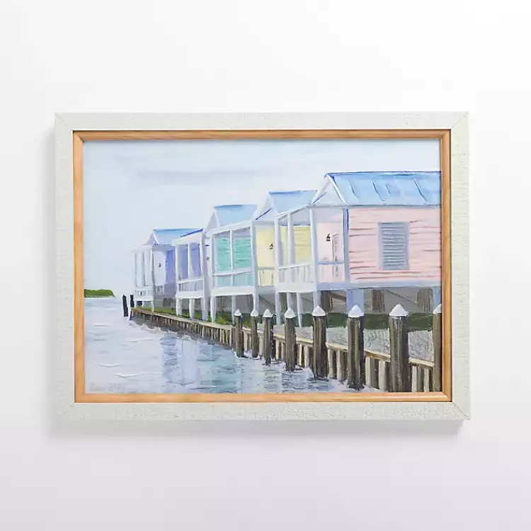 Framed Art-Kirklands Home Pastel Beach Houses Framed Art Print