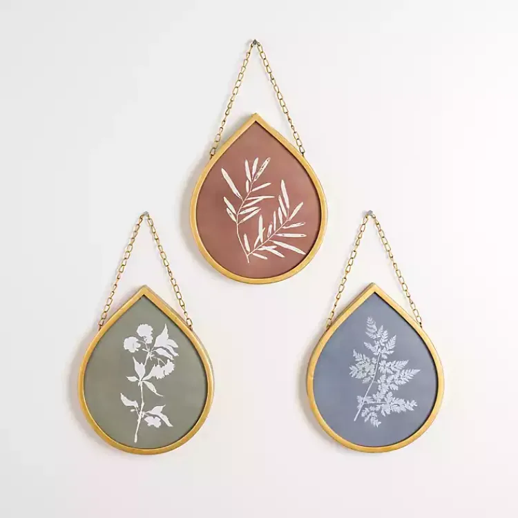 Framed Art-Kirklands Home Botanical Raindrop Framed Art Prints, Set of 3