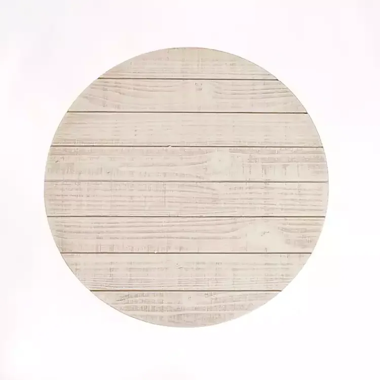 Accent & End Tables-Kirklands Home Round Savannah Wood and Metal C-Table White