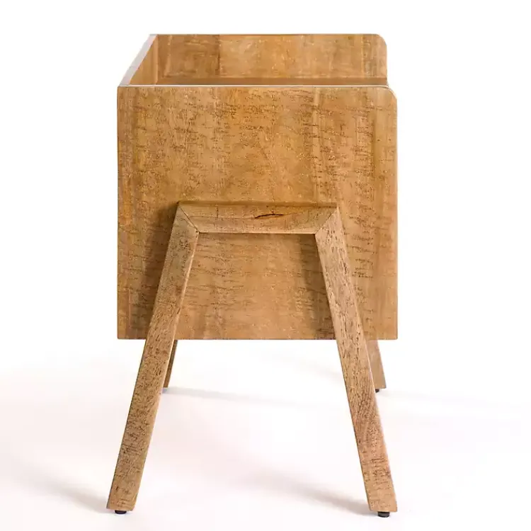 Accent & End Tables-Kirklands Home Natural Mango Wood Cubby Side Table Brown
