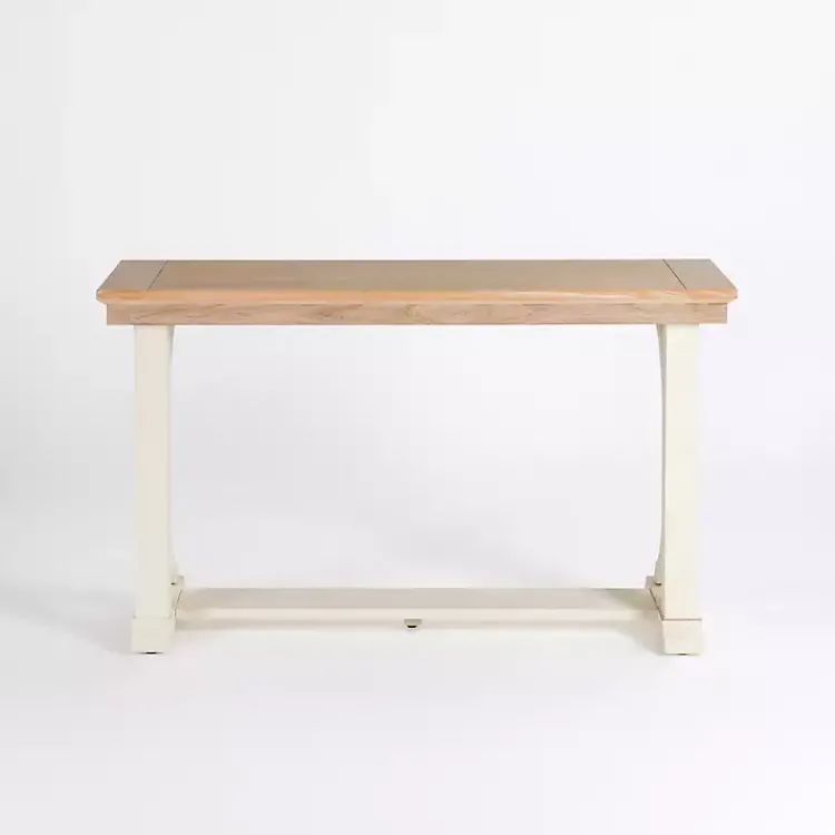 Console Tables-Kirklands Home Natural & Cream Wood Bristol Console Table Tan