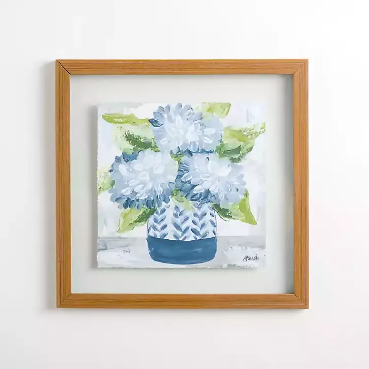 Framed Art-Kirklands Home Blue Hydrangea Blooms Framed Art Print