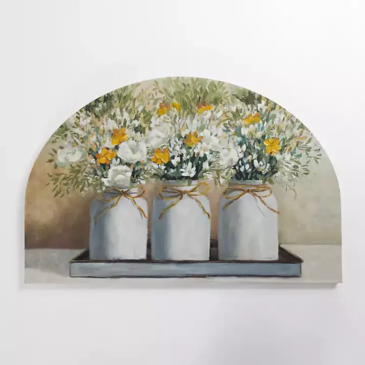 Canvas Art-Kirklands Home Arched Floral Mason Jar Canvas Art Print