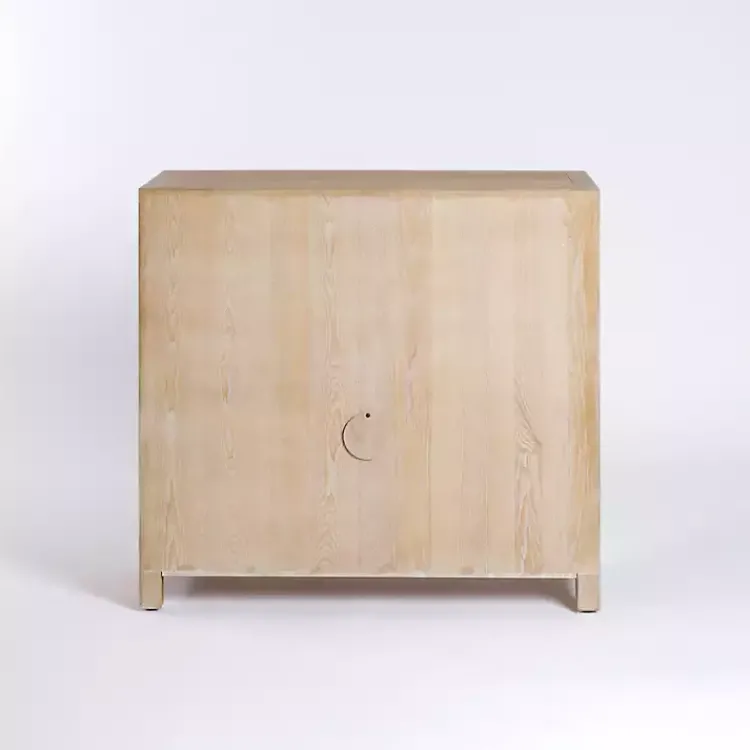 Cabinets & Sideboards-Kirklands Home Natural Wood Glass Door Modular Cabinet Tan