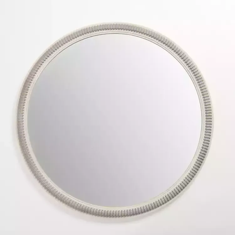 Decorative Mirrors-Kirklands Home Wexford Ribbed Round Wall Mirror