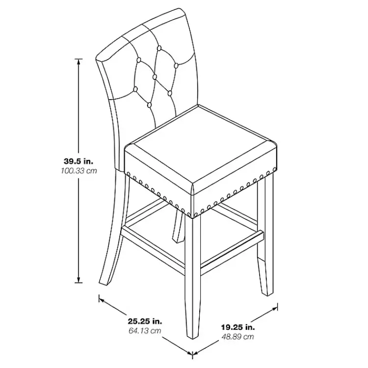 Bar Stools & Counter Height Stools-Kirklands Home Indigo Tufted Nailhead Counter Stools, Set of 2 Blue