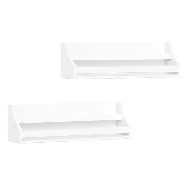 Shelves-Kirklands Home White Wood Rack Wall Bookshelves, Set of 2