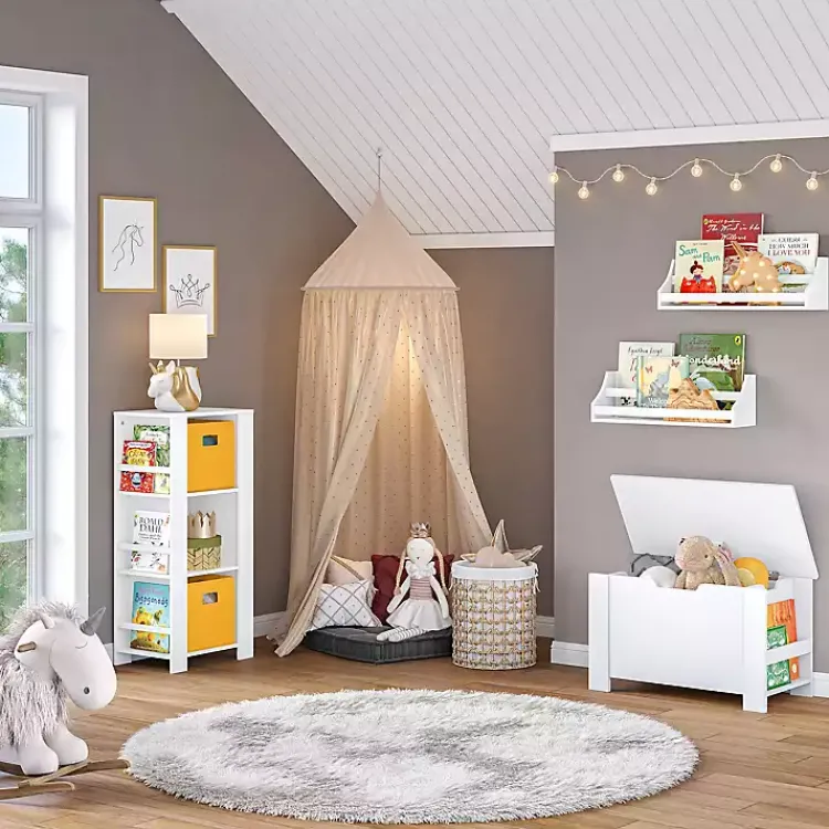 Shelves-Kirklands Home White Wood Rack Wall Bookshelves, Set of 2