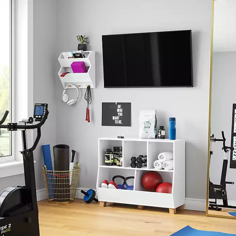 Bookshelves-Kirklands Home Multi Cubby Organizer Bookshelf White