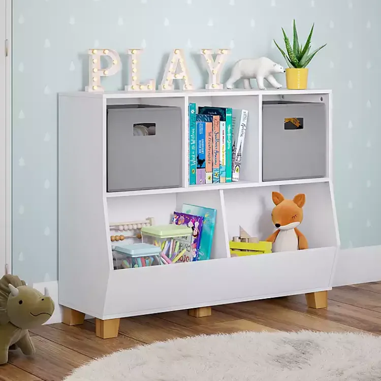 Bookshelves-Kirklands Home Multi Cubby Organizer Bookshelf White