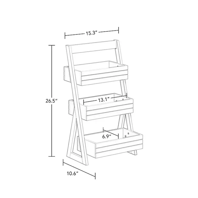 Bathroom Furniture-Kirklands Home Tiered 3-Shelf Bathroom Shelves White