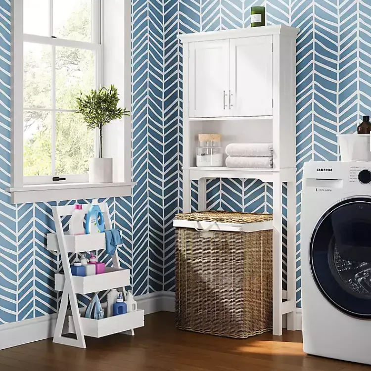 Bathroom Furniture-Kirklands Home Tiered 3-Shelf Bathroom Shelves White