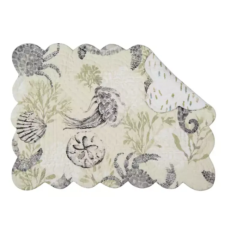 Table Linens-Kirklands Home Coastal Quilted Placemats, Set of 6