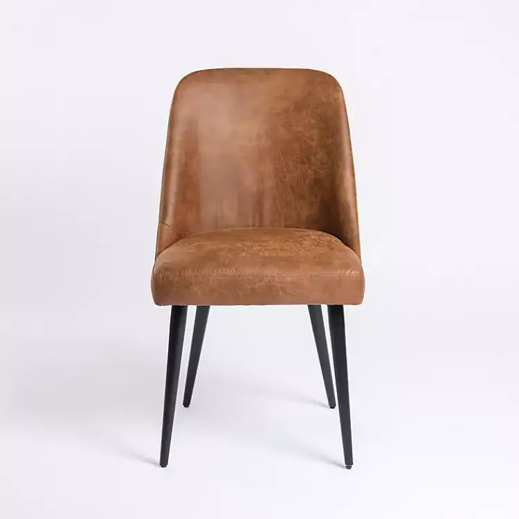 Dining Chairs-Kirklands Home Wyatt Faux Leather Dining Chair Brown