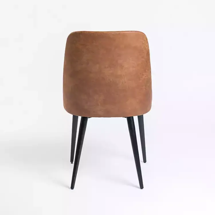 Dining Chairs-Kirklands Home Wyatt Faux Leather Dining Chair Brown