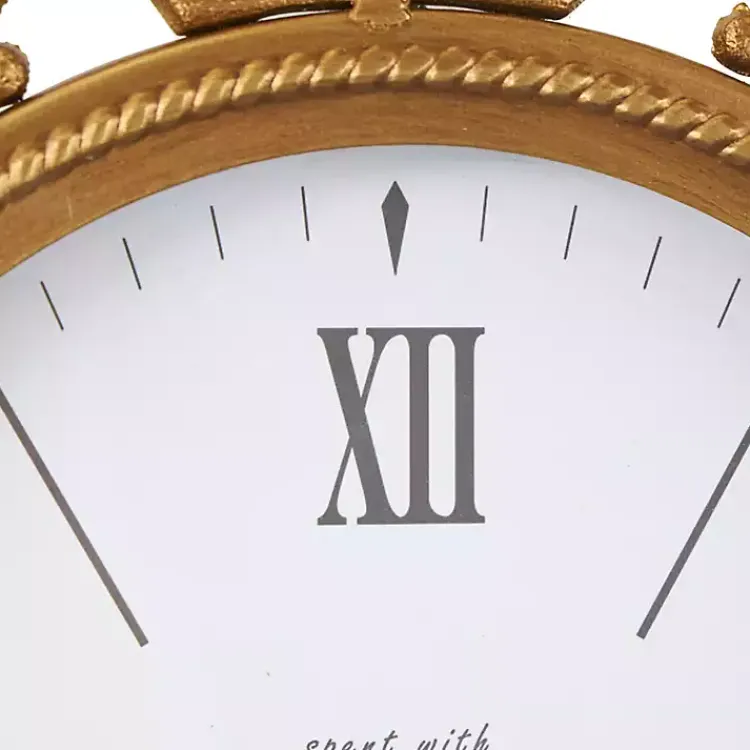 Clocks-Kirklands Home Antique Gold Metal Scroll Wall Clock