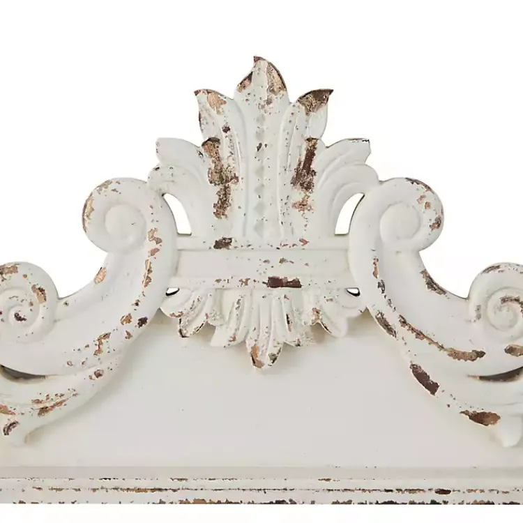 Wall Plaques-Kirklands Home Distressed Carved Arabesque Wall Plaque White
