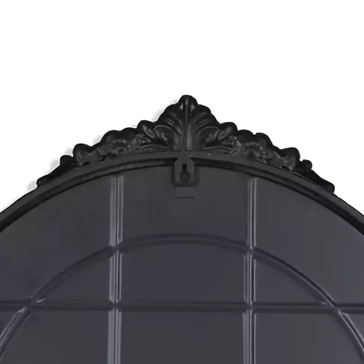 Decorative Mirrors-Kirklands Home Metal Modern Victorian Wall Mirror Black