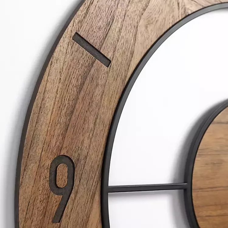 Clocks-Kirklands Home Wood Open Face Wall Clock