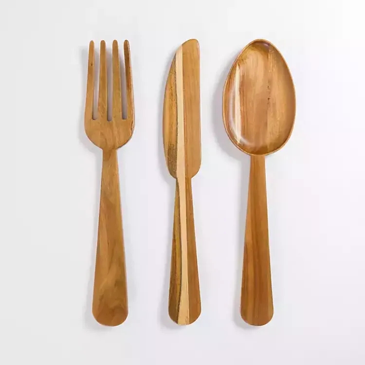 Wall Plaques-Kirklands Home Kitchen Utensil Wooden Wall Plaques, Set of 3