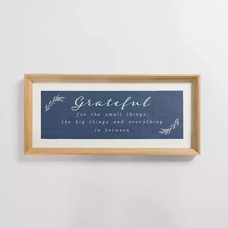 Wall Quotes & Signs-Kirklands Home Grateful Framed Wall Plaque Blue