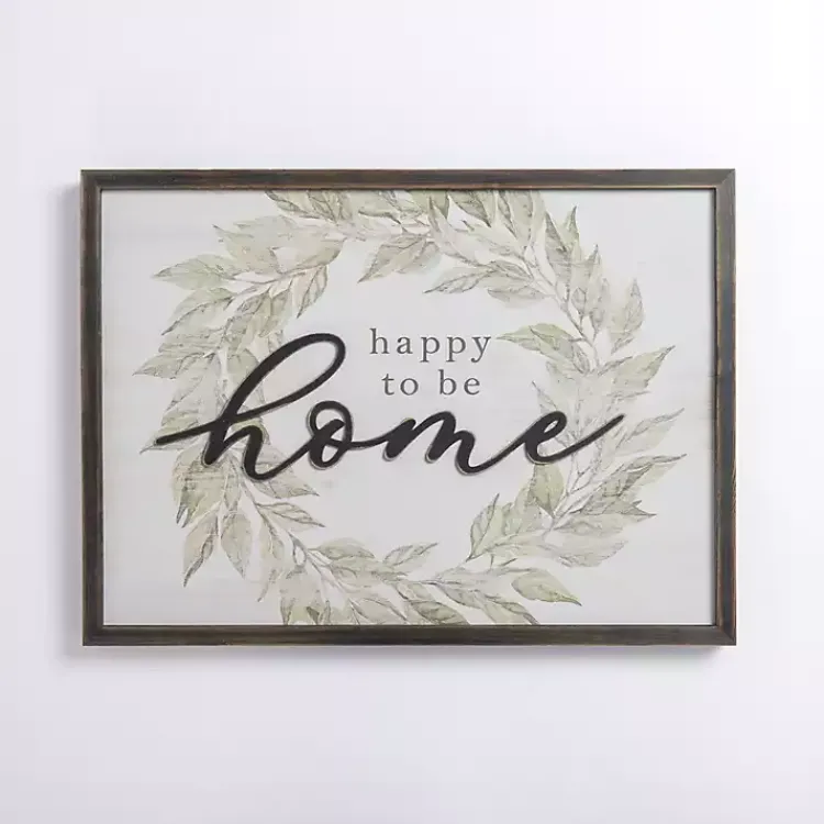 Wall Quotes & Signs-Kirklands Home Happy to Be Home Wreath Wall Plaque