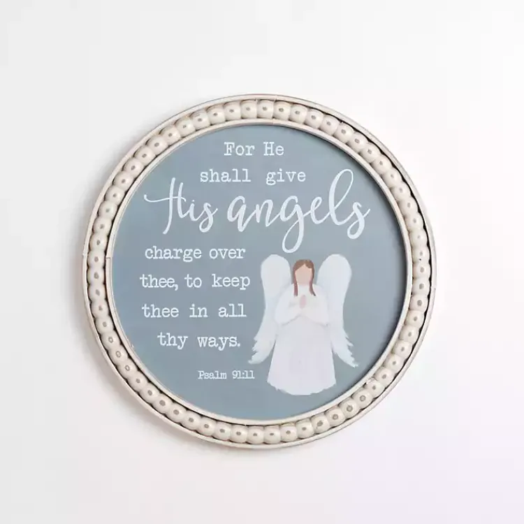 Wall Quotes & Signs-Kirklands Home Blue Angel Psalm Framed Wall Plaque