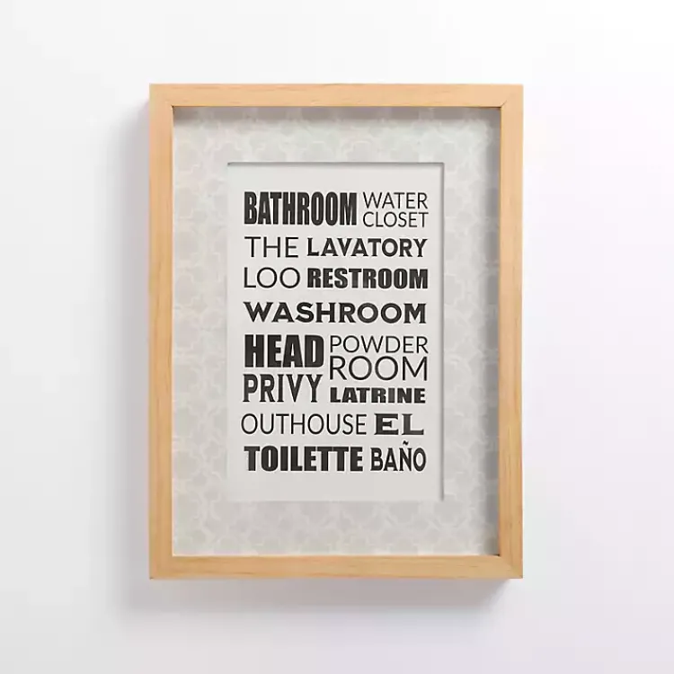 Wall Quotes & Signs-Kirklands Home Bathroom Names Framed Wall Plaque