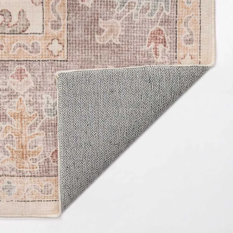 Area Rugs-Kirklands Home Kira Traditional Washable Area Rug, 5x8 Ivory