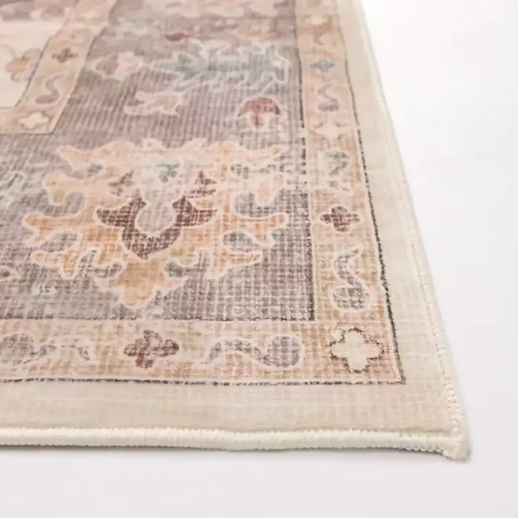 Area Rugs-Kirklands Home Kira Traditional Washable Area Rug, 5x8 Ivory