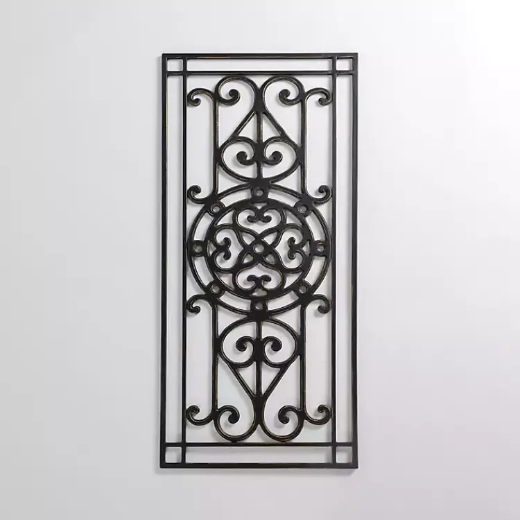Wall Plaques-Kirklands Home Orleans Scroll Panel Wall Plaque Black