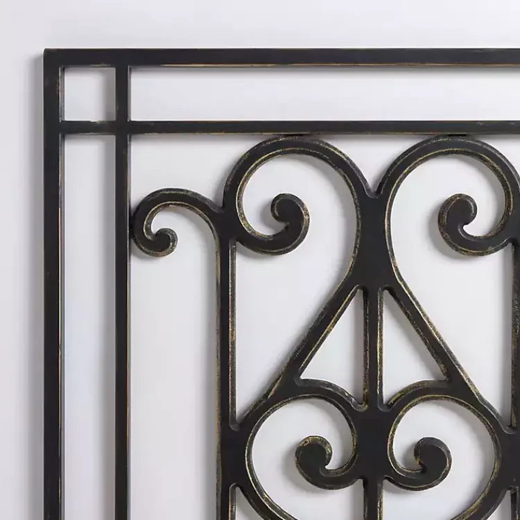 Wall Plaques-Kirklands Home Orleans Scroll Panel Wall Plaque Black