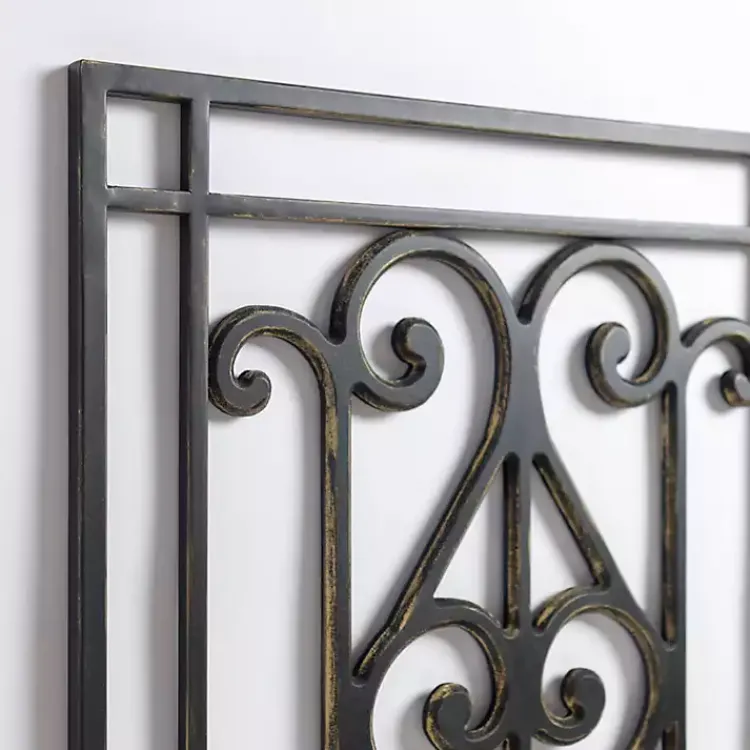 Wall Plaques-Kirklands Home Orleans Scroll Panel Wall Plaque Black