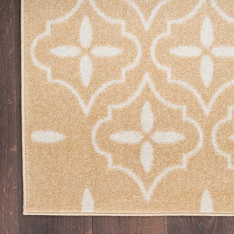 Outdoor Rugs-Kirklands Home Beige & Ivory Quatrefoil Indoor/Outdoor Runner