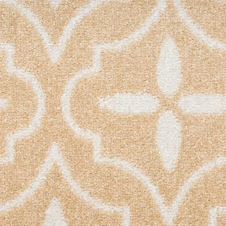 Outdoor Rugs-Kirklands Home Beige & Ivory Quatrefoil Indoor/Outdoor Runner