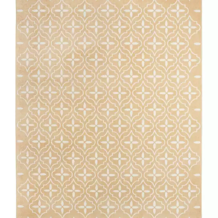 Area Rugs-Kirklands Home Beige & Ivory Quatrefoil Indoor/Outdoor Rug, 5x7