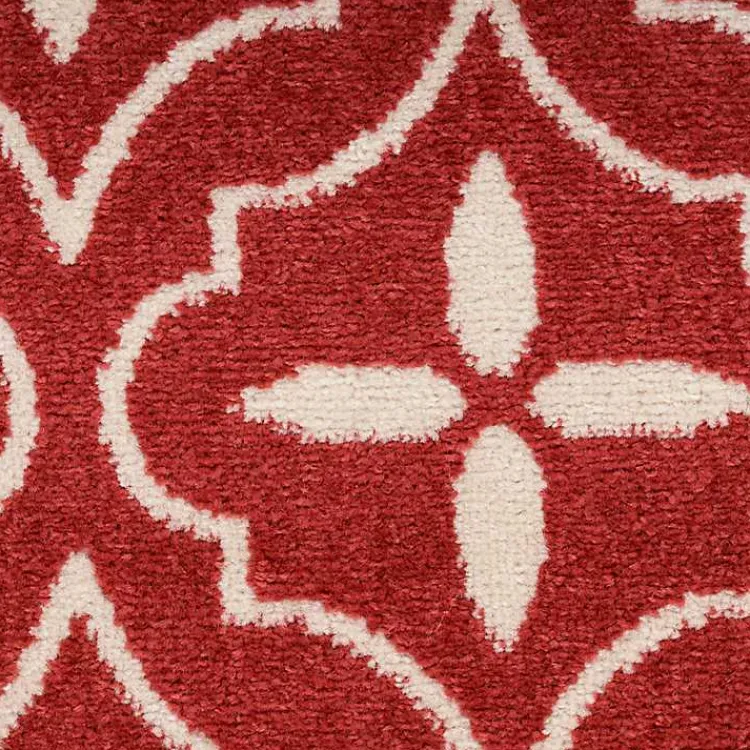 Outdoor Rugs-Kirklands Home Brick & Ivory Quatrefoil Indoor/Outdoor Rug, 4x6