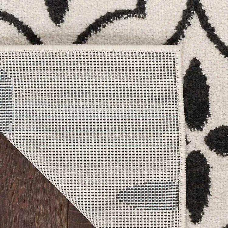 Area Rugs-Kirklands Home Ivory & Black Quatrefoil Indoor/Outdoor Rug, 4x6