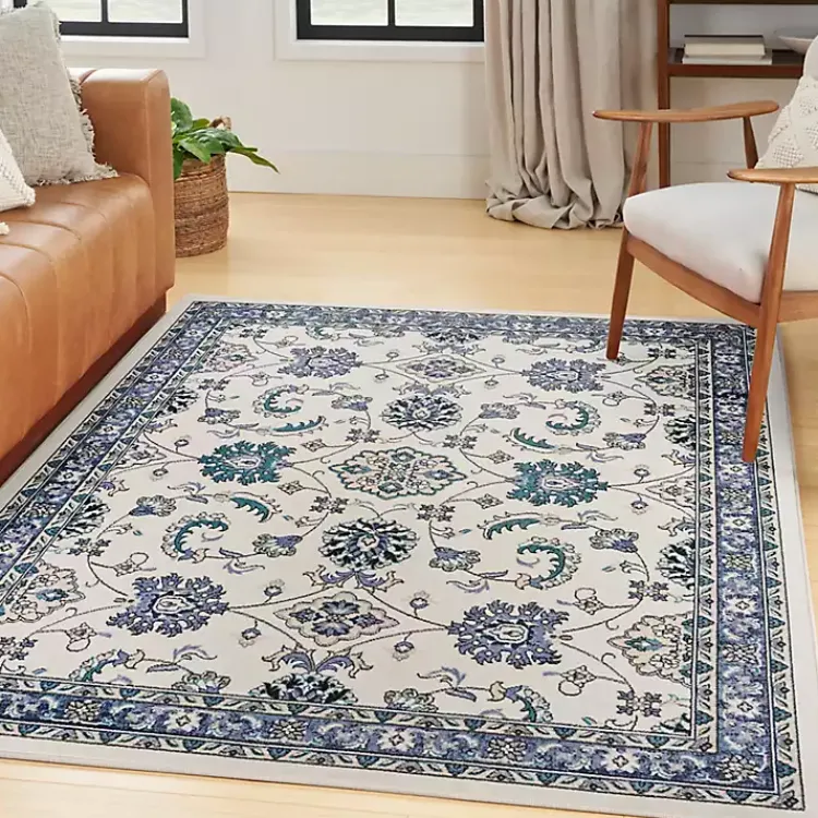 Outdoor Rugs-Kirklands Home Blue Vintage Medallion Indoor/Outdoor Rug, 4x6