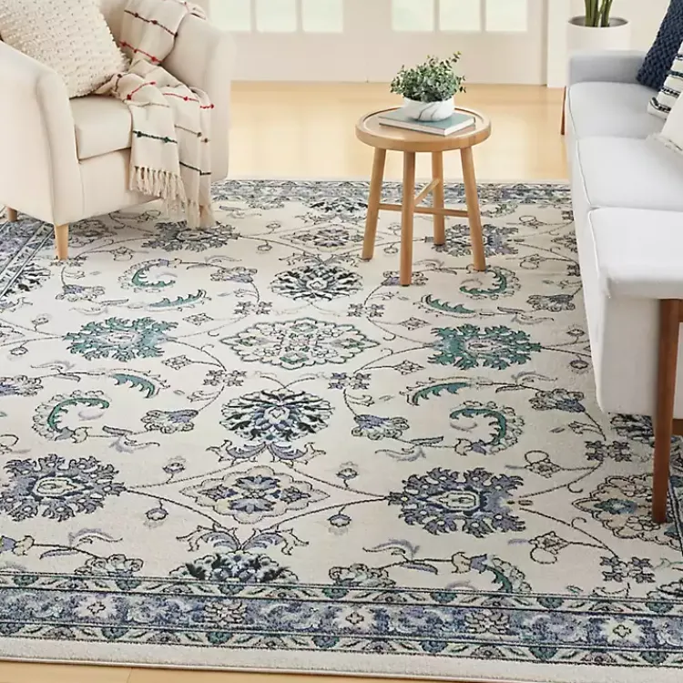 Outdoor Rugs-Kirklands Home Blue Vintage Medallion Indoor/Outdoor Rug, 8x10