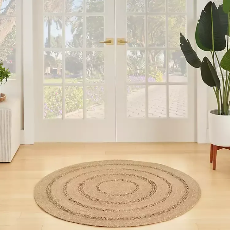 Area Rugs-Kirklands Home Natural Seagrass Indoor/Outdoor Area Rug, 5x5 Tan