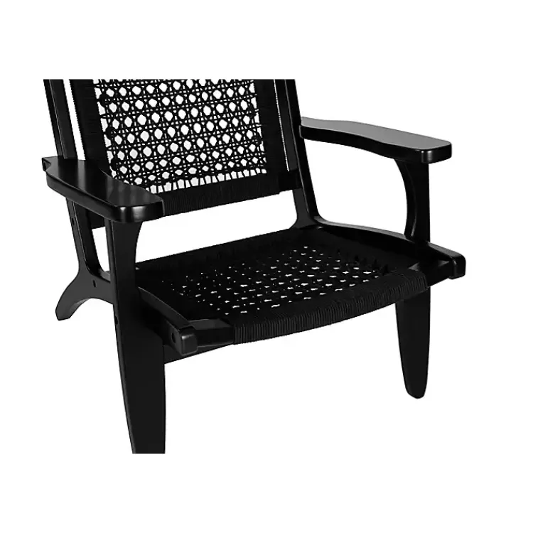 Accent Chairs-Kirklands Home Woven Rope Accent Chair Black