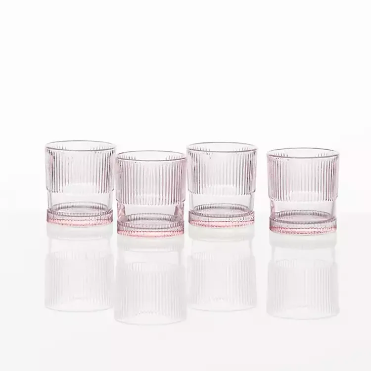 Glassware & Drinkware-Kirklands Home Fortessa NoHo Short Glasses, Set of 4 Pink