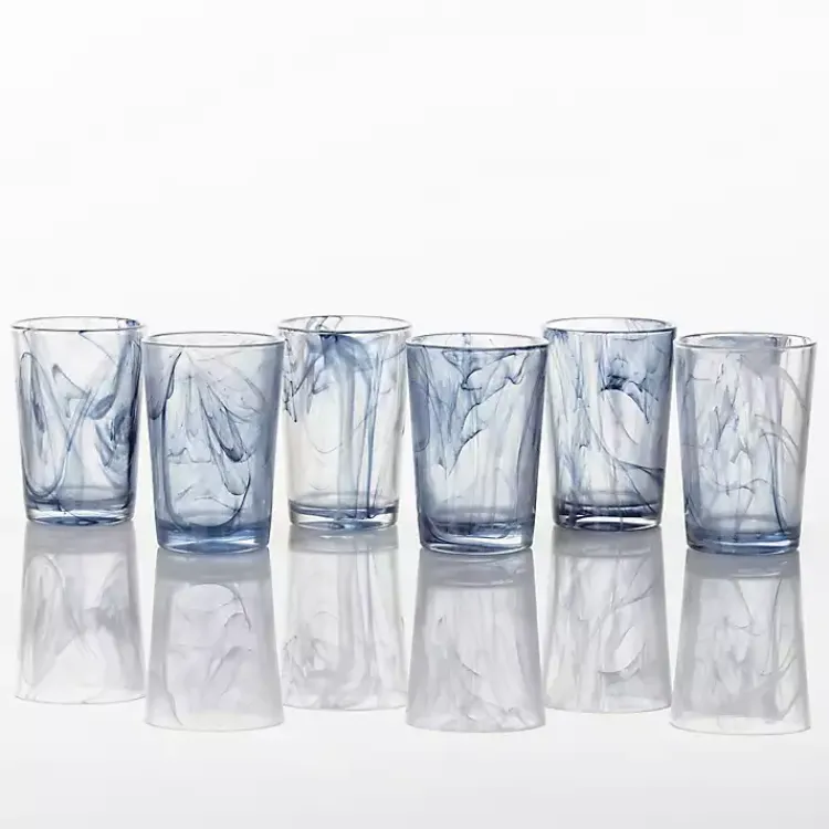 Glassware & Drinkware-Kirklands Home Fortessa Swirl Tall Glasses, Set of 6 Blue