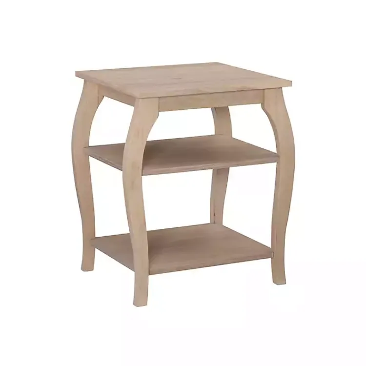 Accent & End Tables-Kirklands Home Natural Prismatic Wood Accent Table Brown